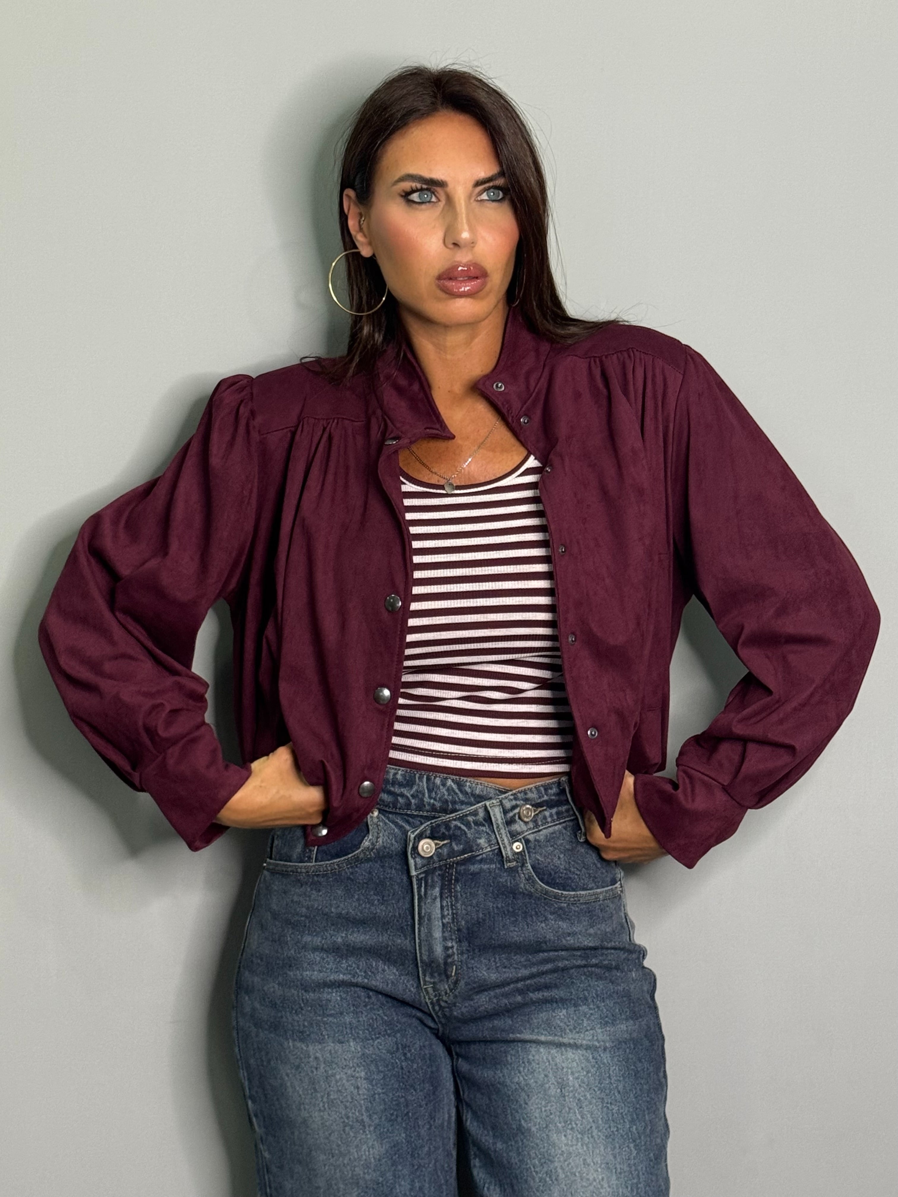 Bomber in camoscio