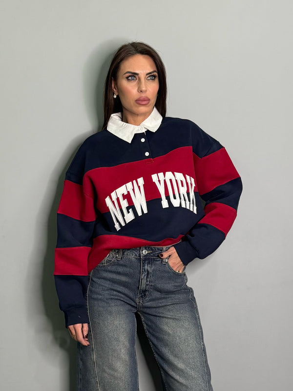 Felpa Righe NY