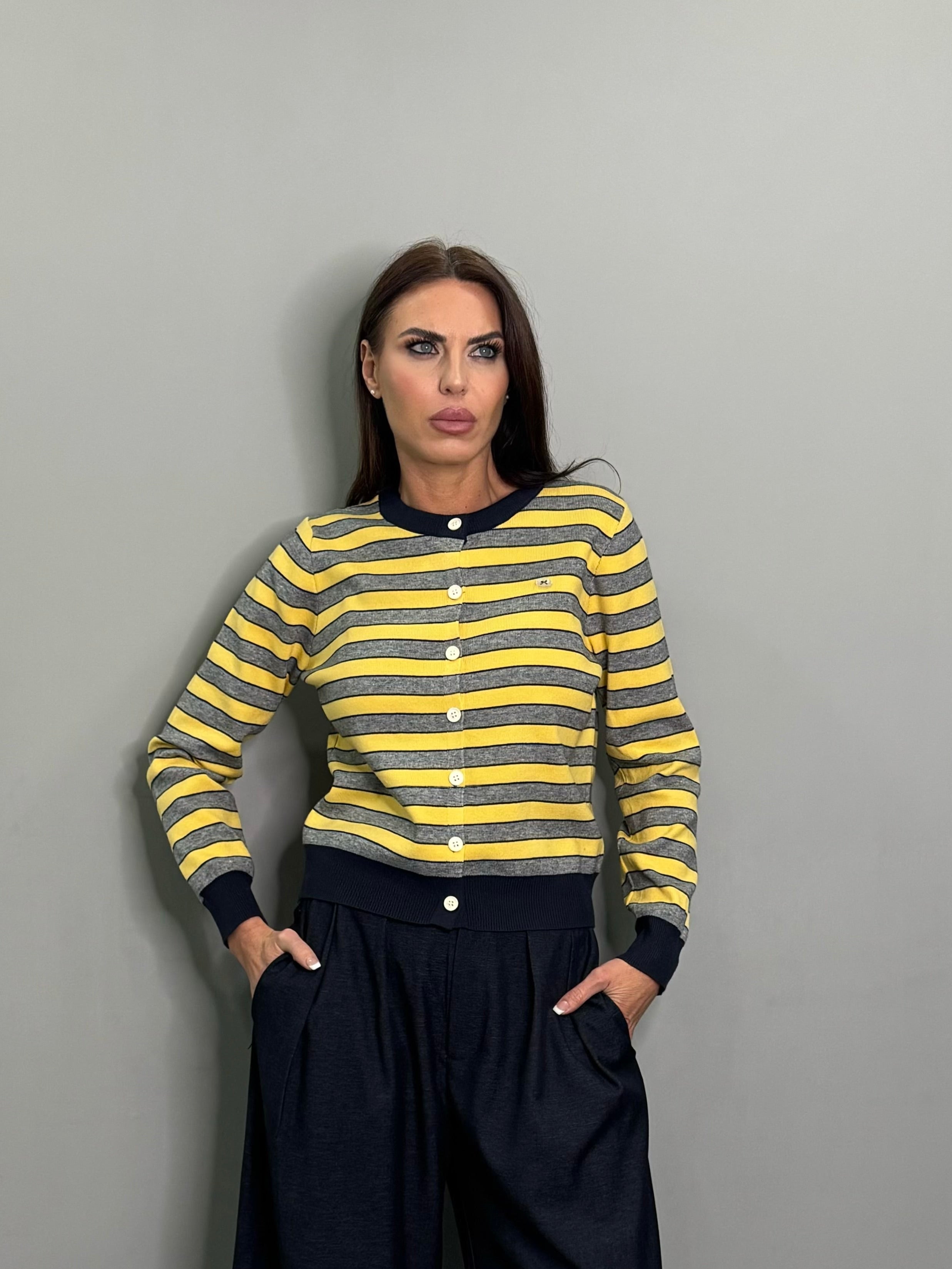 Cardigan Righe Yellow