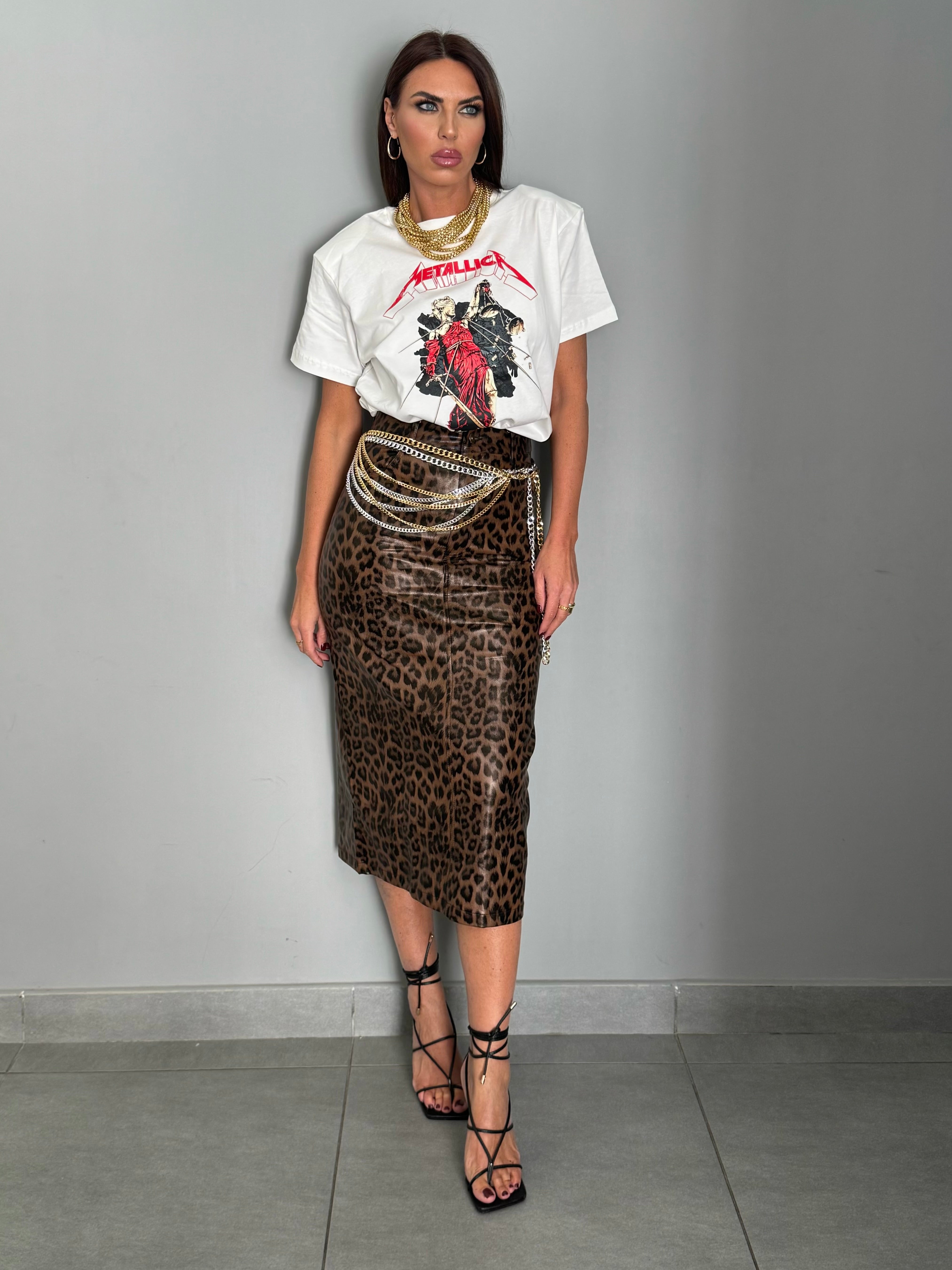 Gonna Midi Leopard