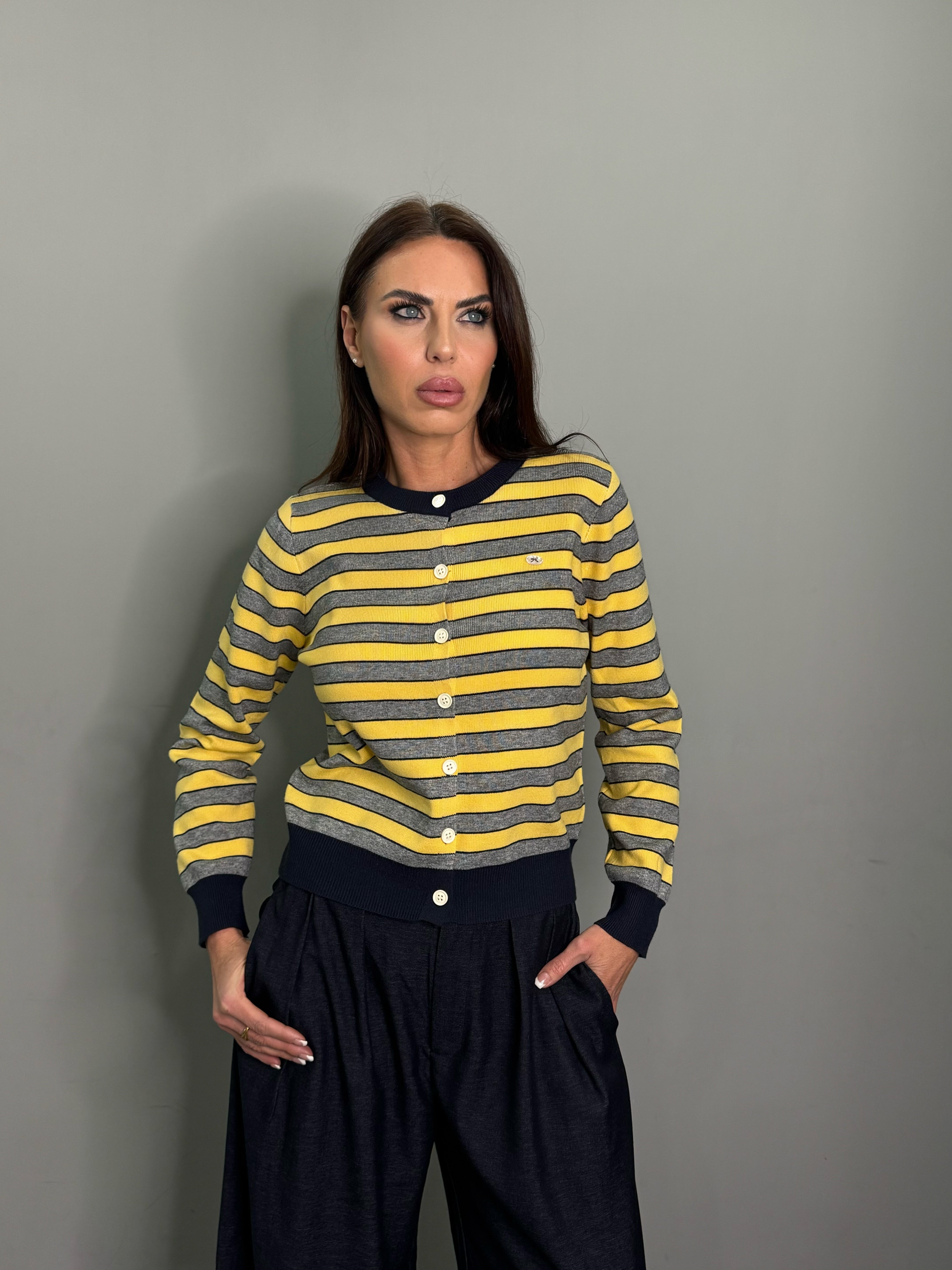 Cardigan Righe Yellow