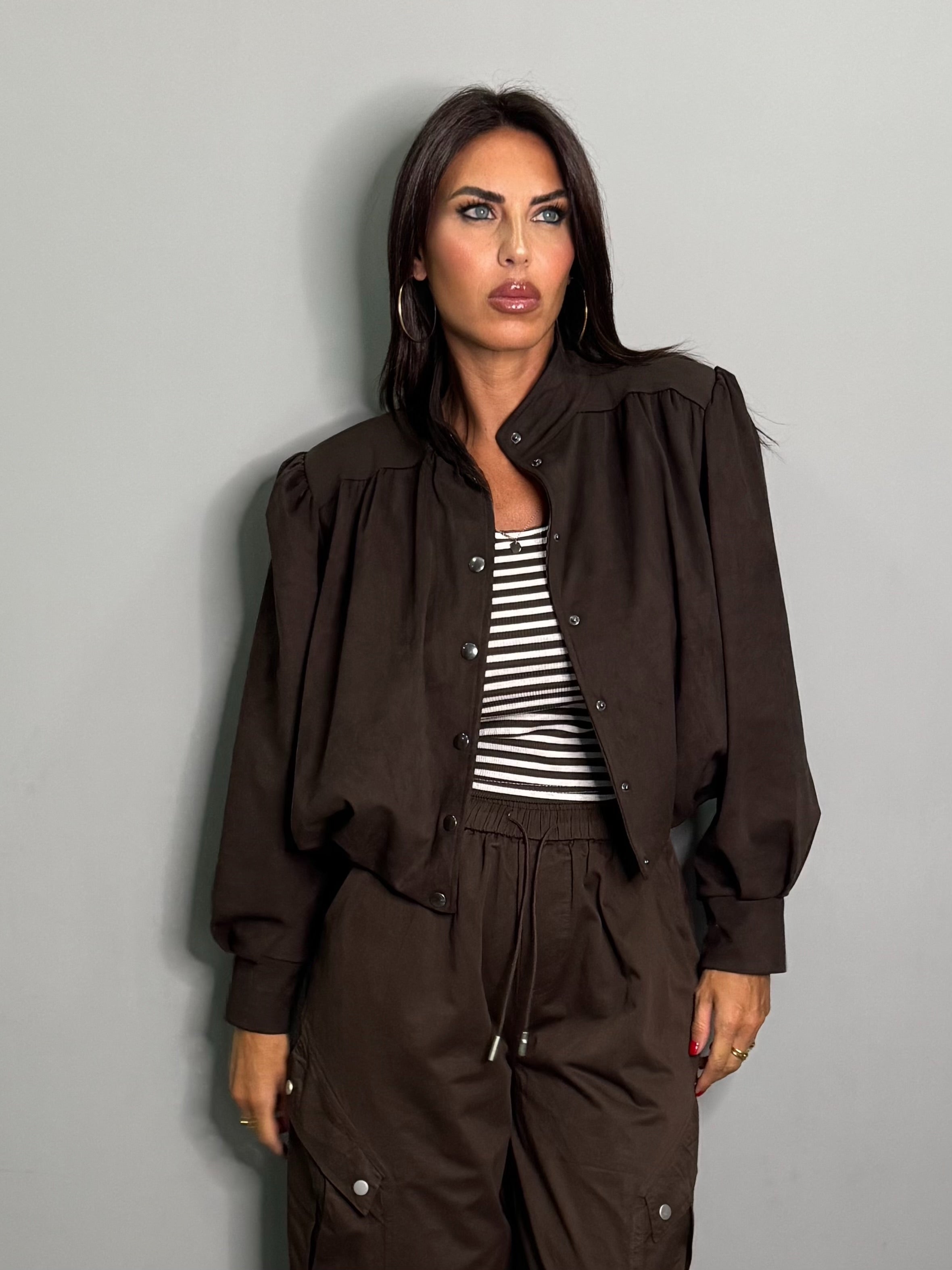Bomber in camoscio