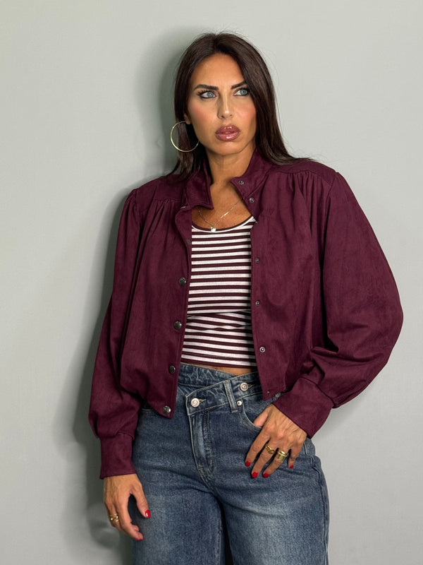 Bomber in camoscio