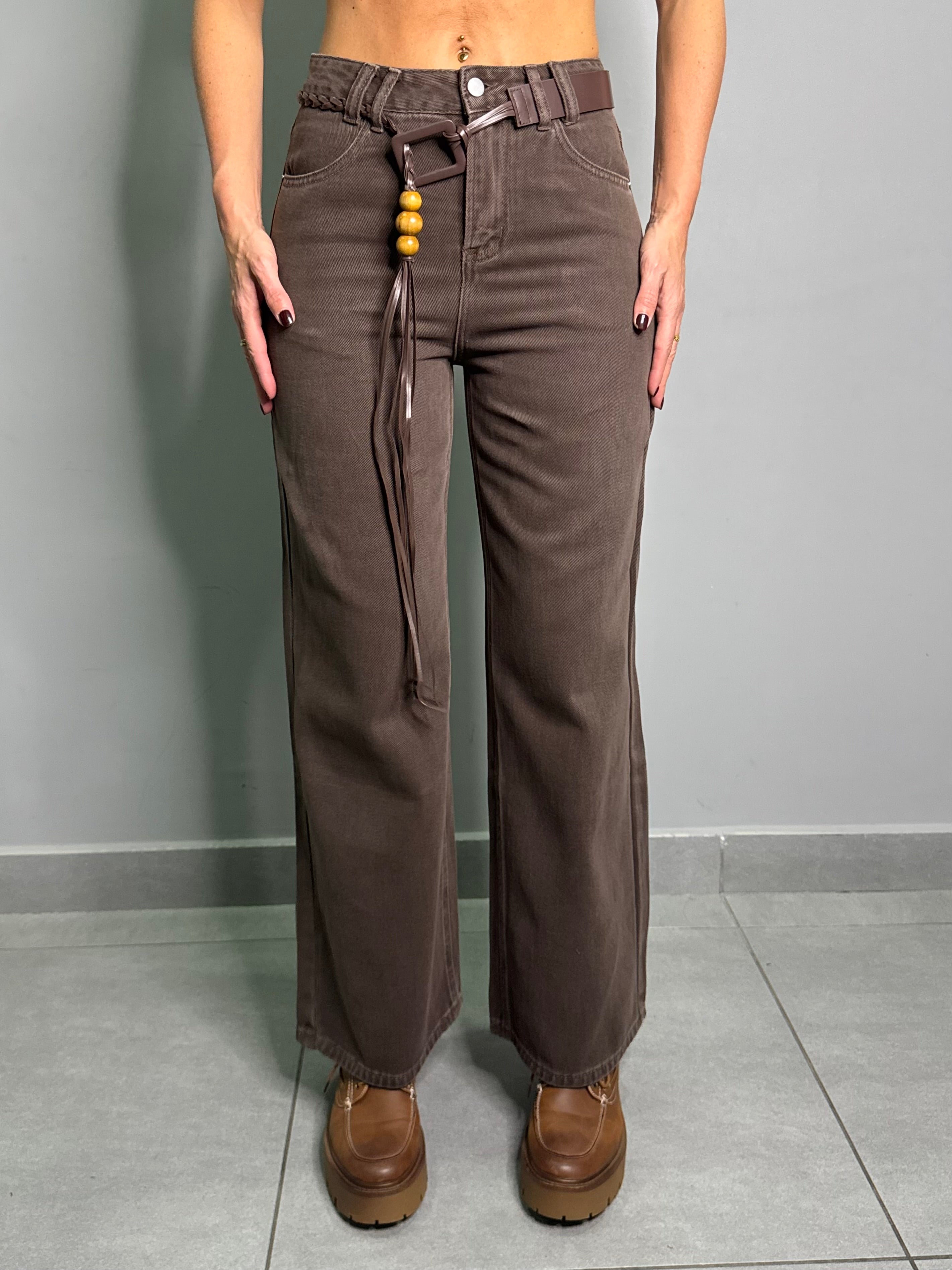 Denim Marrone con cintura