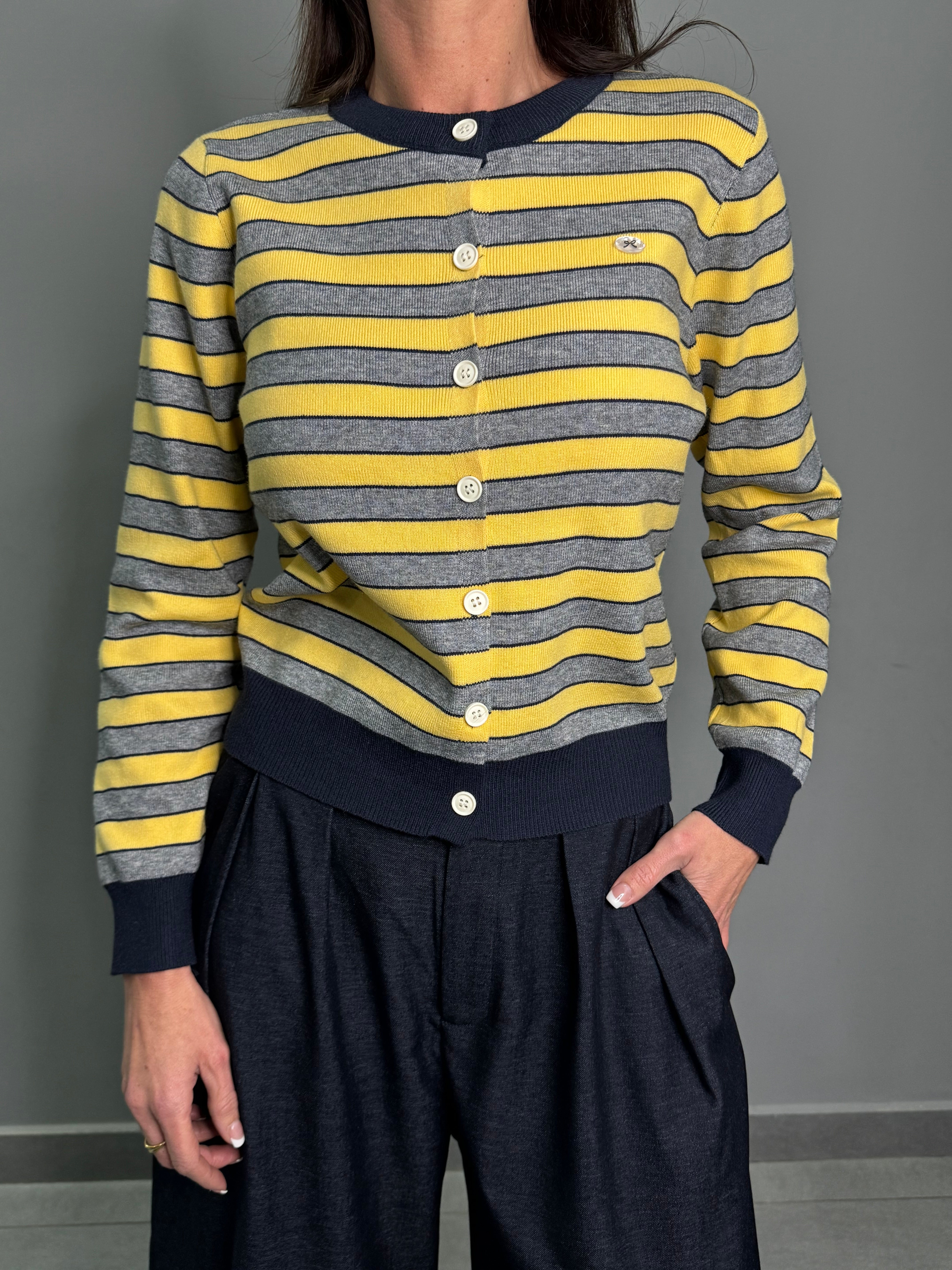 Cardigan Righe Yellow