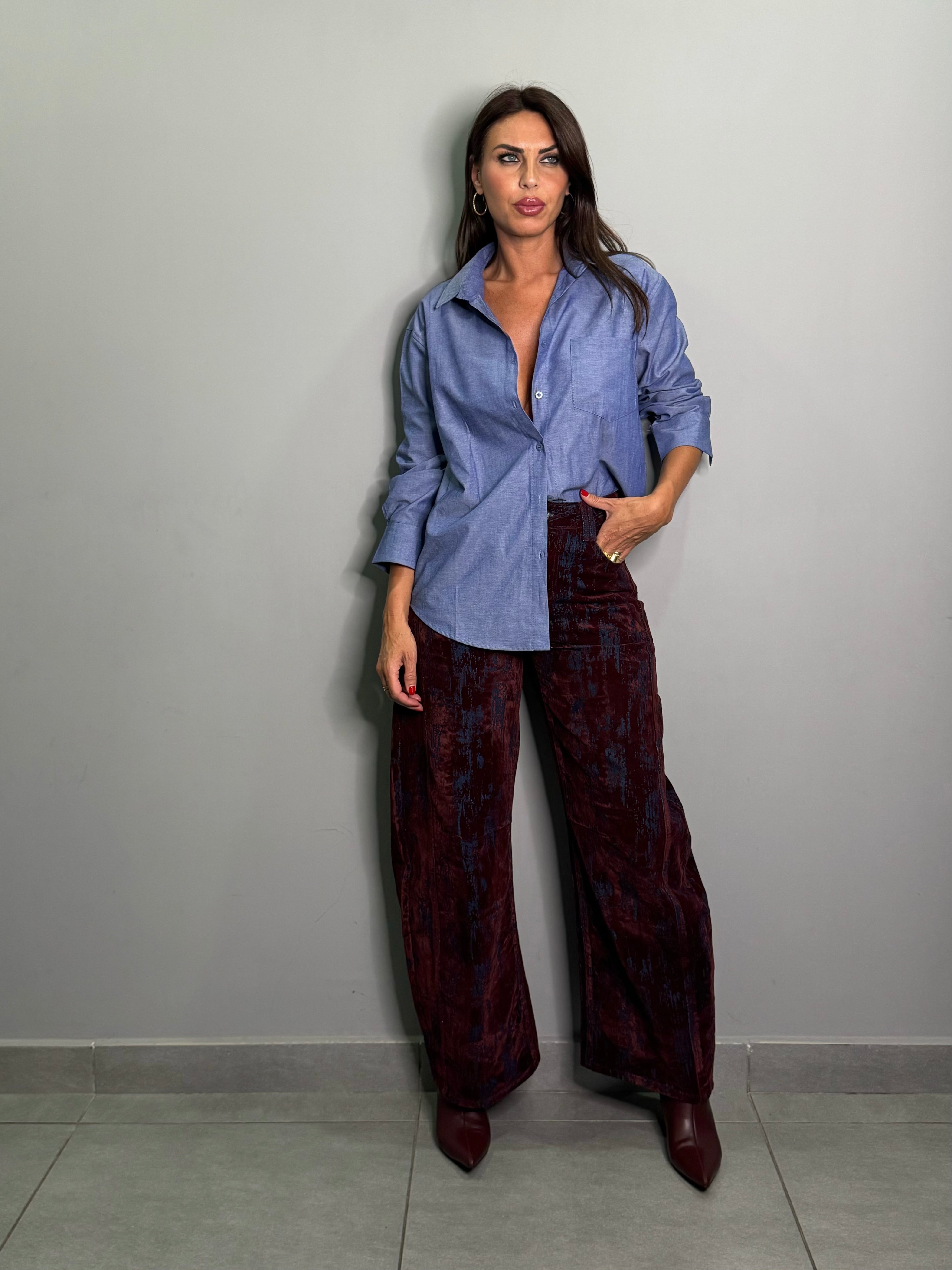 Camicia effetto Denim