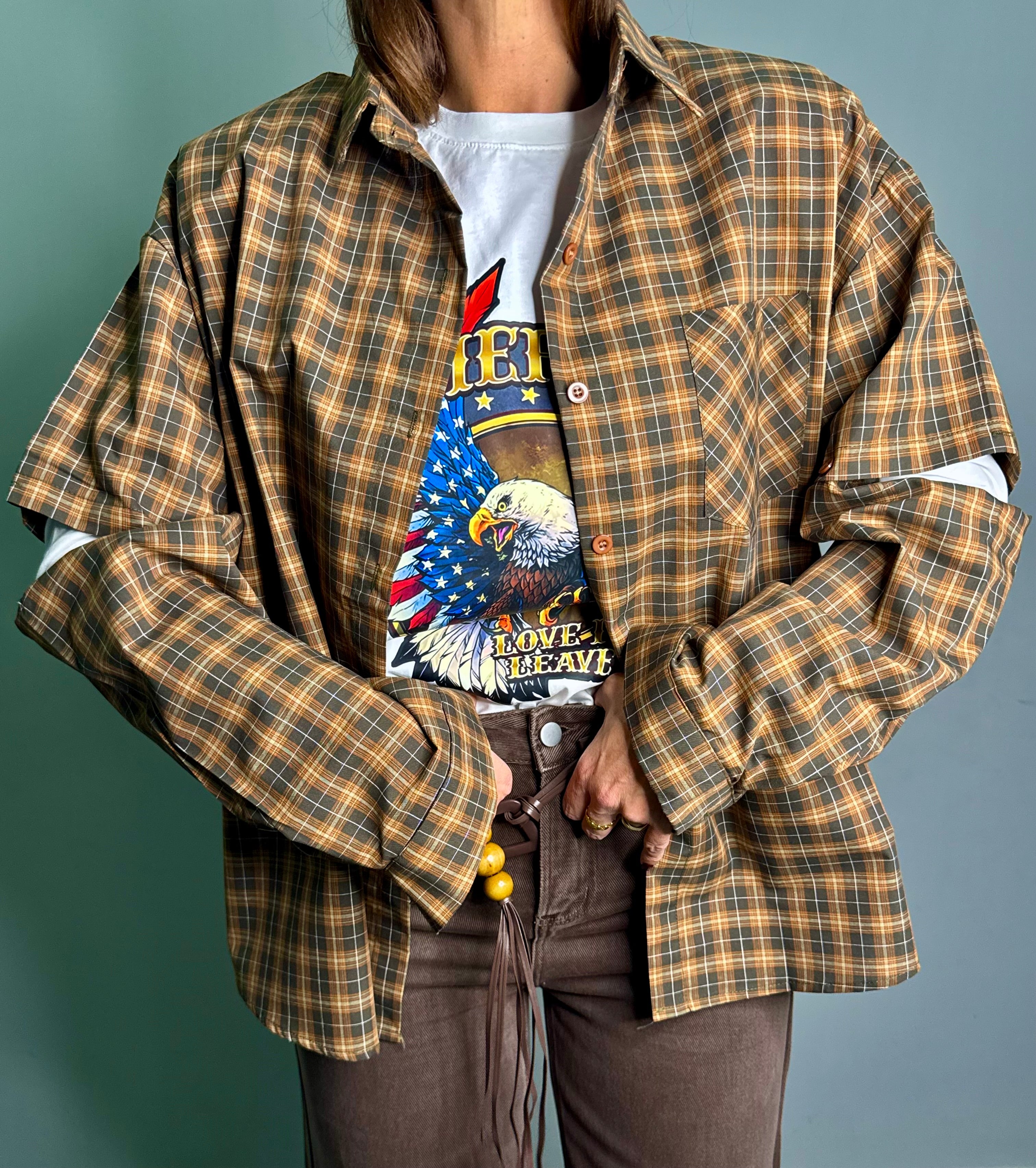 Camicia quadri Brown